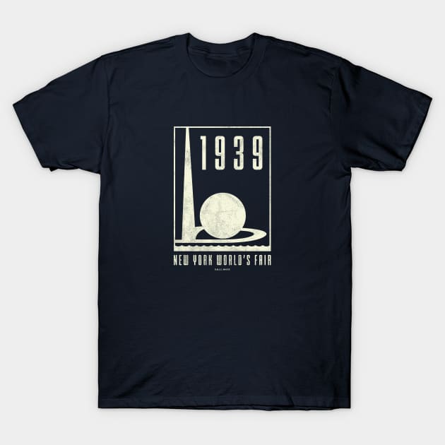 1939-40 World's Fair, New York - '1939' Trylon and Perisphere - White T-Shirt by deadmansupplyco